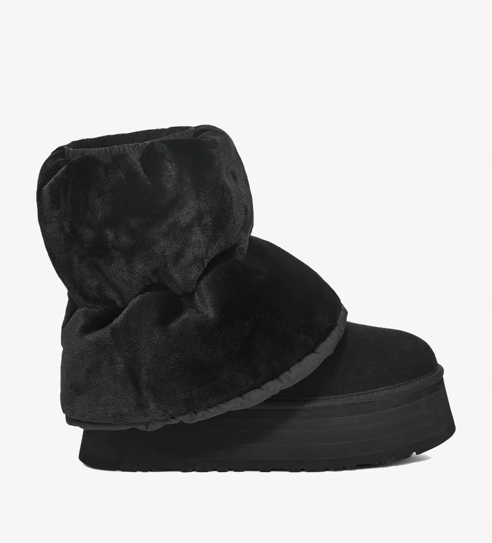 Ugg UGG Classic Mini Dipper Puffer Kadın Siyah Bot | FashFed Siyah - 1. görsel