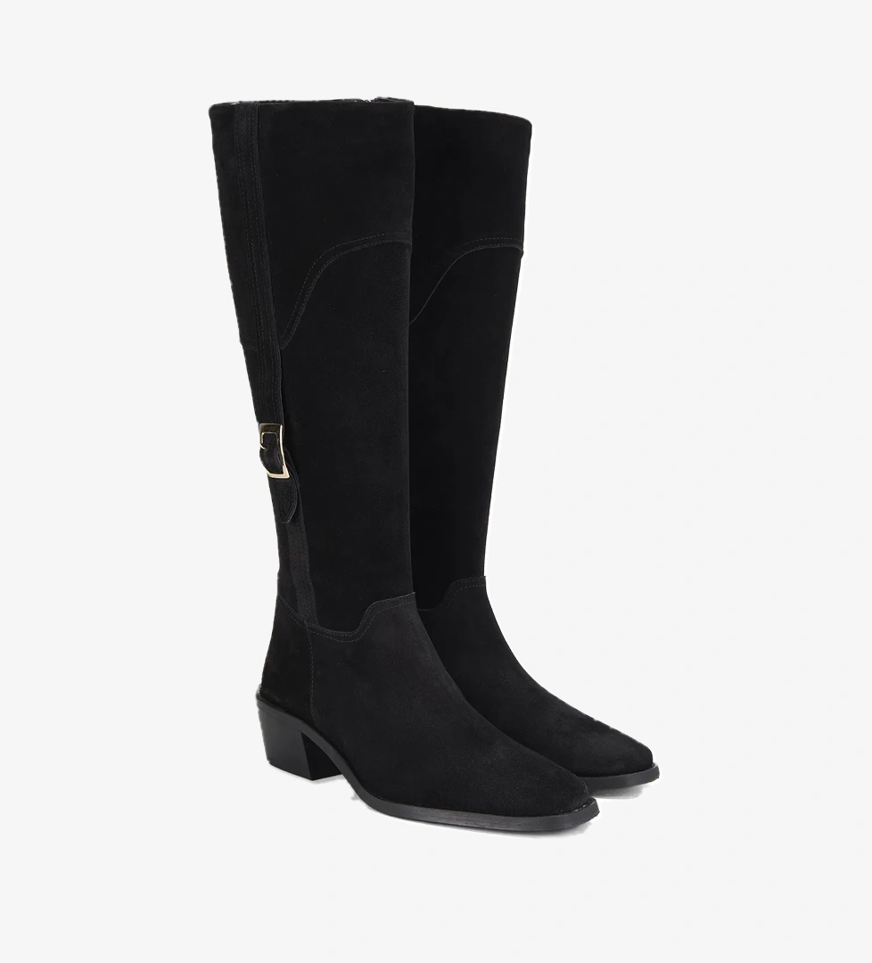 Kadın Siyah Süet Çizme - Görsel 1