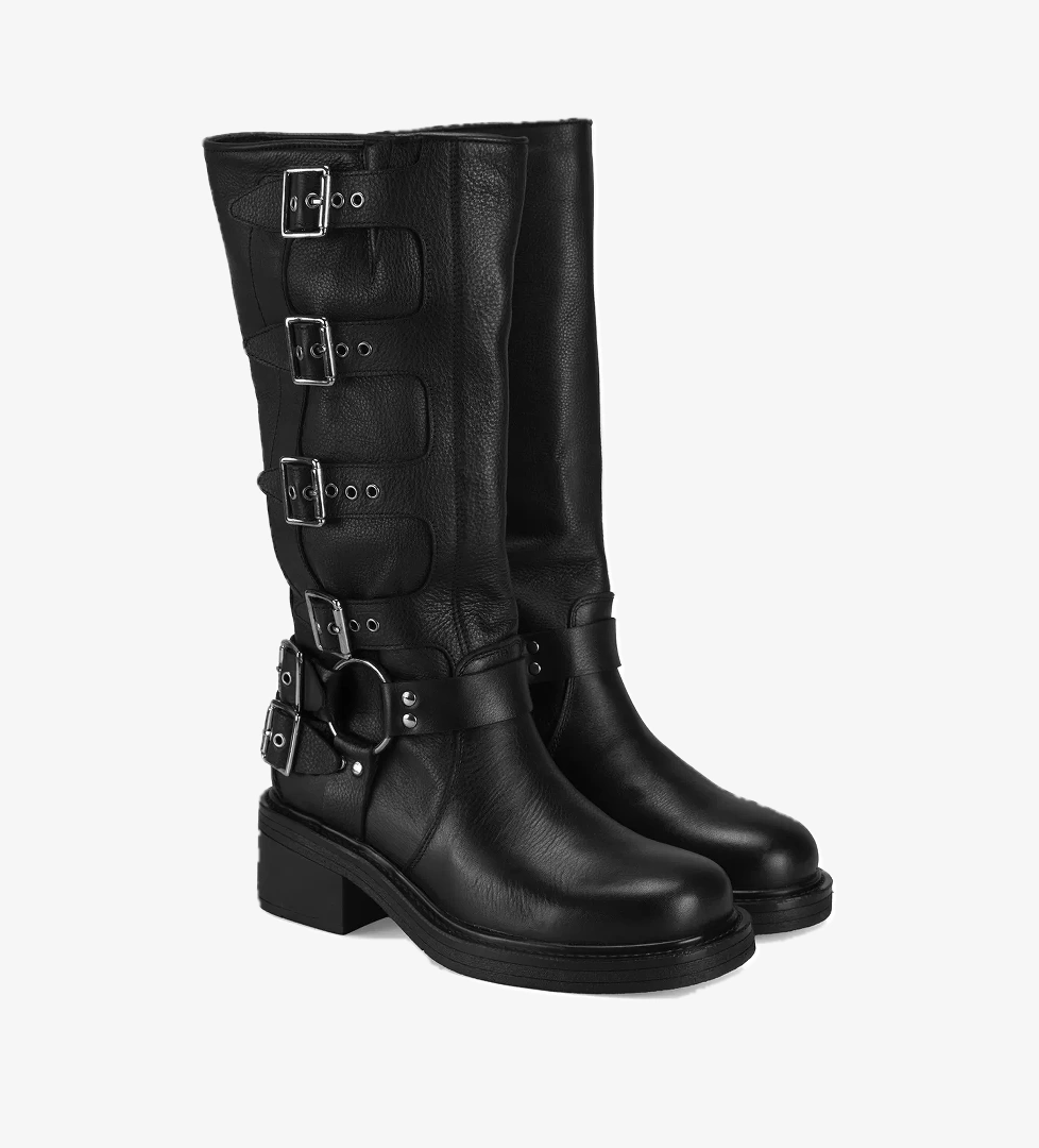 Kadın Siyah Deri Çizme - Görsel 1