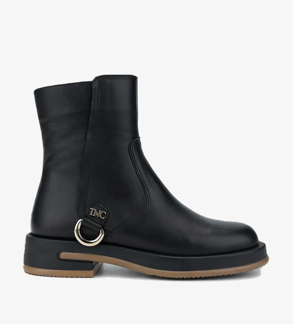 Tamer Tanca Kadın Hakiki Deri Siyah Deri Casual Bot - Görsel 1