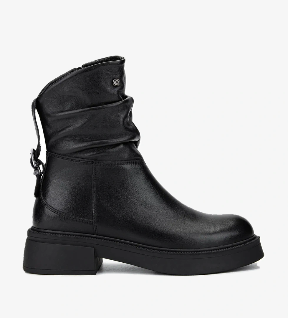 Tamer Tanca Kadın Hakiki Deri Siyah Deri Casual Bot - Görsel 1