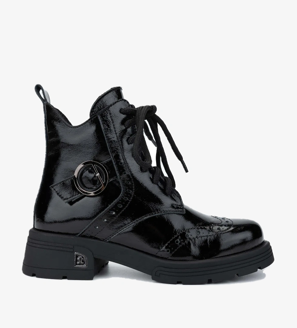 Tamer Tanca Tamer Tanca Kadın Hakiki Deri Siyah Rugan Casual Bot model görseli