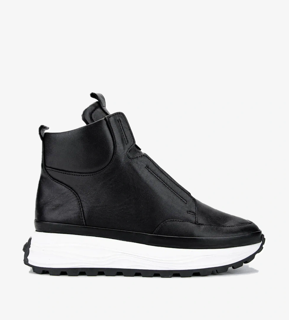 Tamer Tanca Kadın Hakiki Deri Siyah Deri Casual Bot - Görsel 1