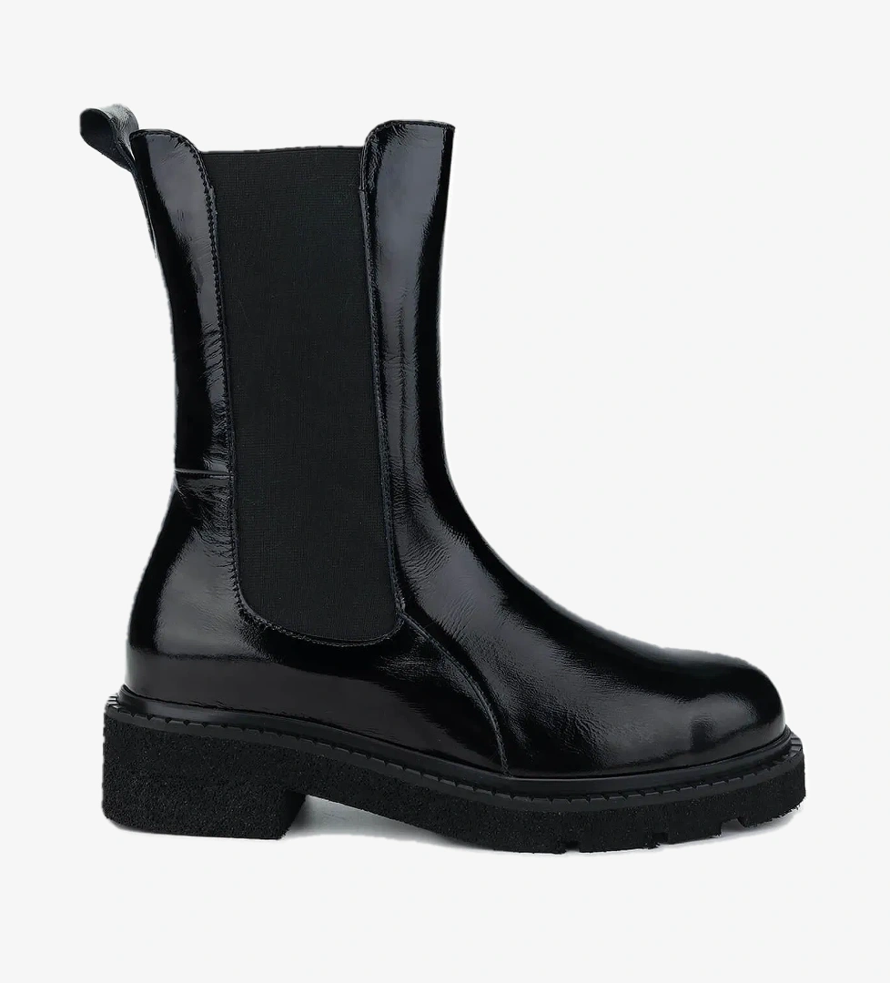 Tamer Tanca Tamer Tanca Kadın Hakiki Deri Siyah Rugan Casual Bot model görseli