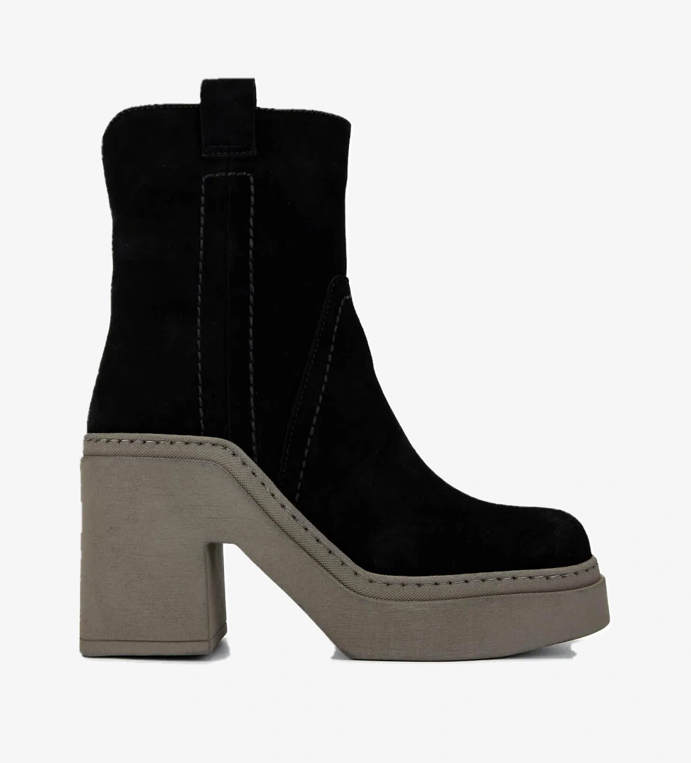 Tamer Tanca Kadın Hakiki Deri Siyah/Haki Casual Bot - Görsel 1