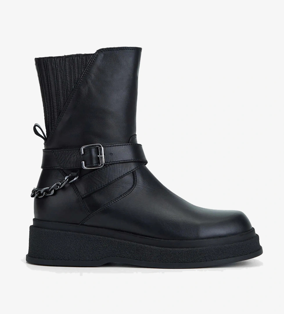 Tamer Tanca Tamer Tanca Kadın Hakiki Deri Siyah Deri Casual Bot model görseli