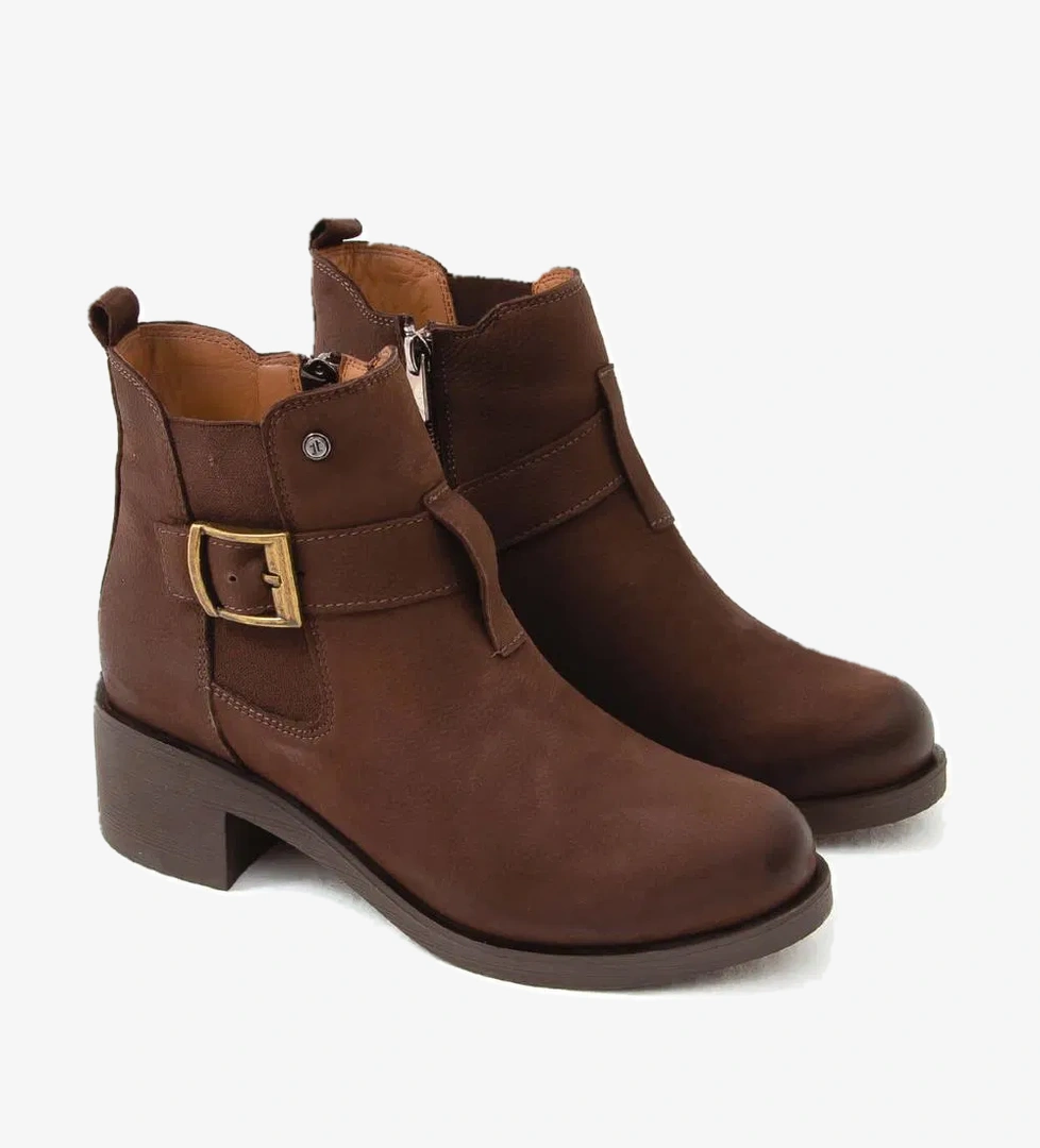 Tamer Tanca Kadın Hakiki Deri Kahverengi Nubuk Casual Bot - Görsel 1