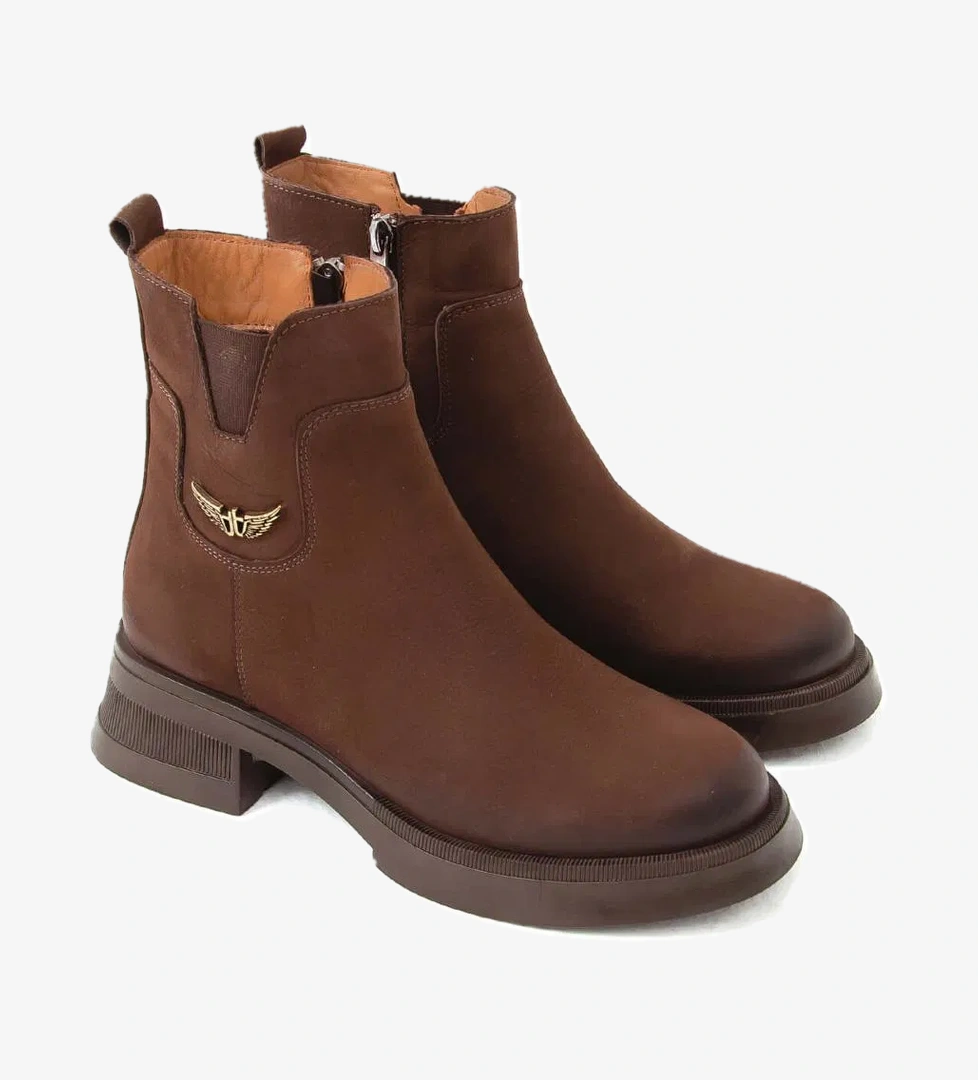 Tamer Tanca Kadın Hakiki Deri Kahverengi Nubuk Casual Bot - Görsel 1