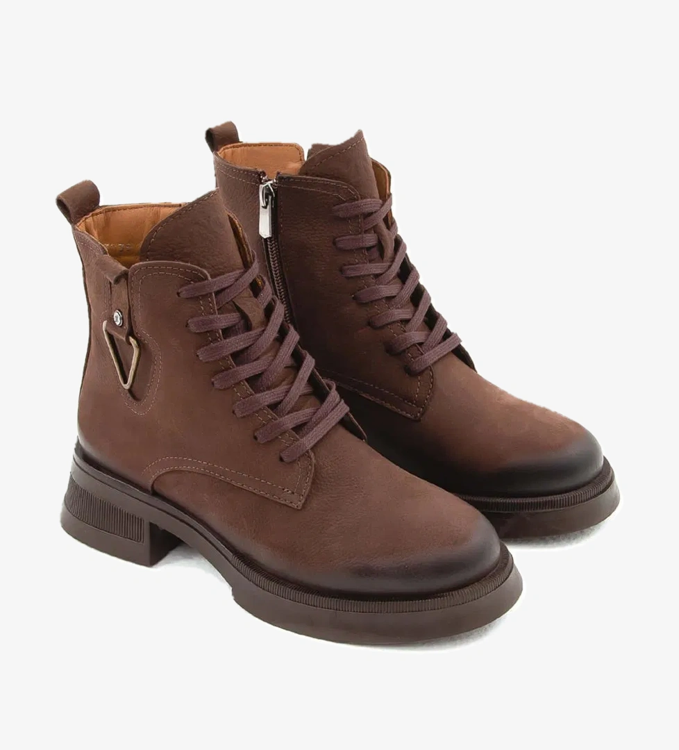 Tamer Tanca Kadın Hakiki Deri Kahverengi Nubuk Casual Bot - Görsel 1