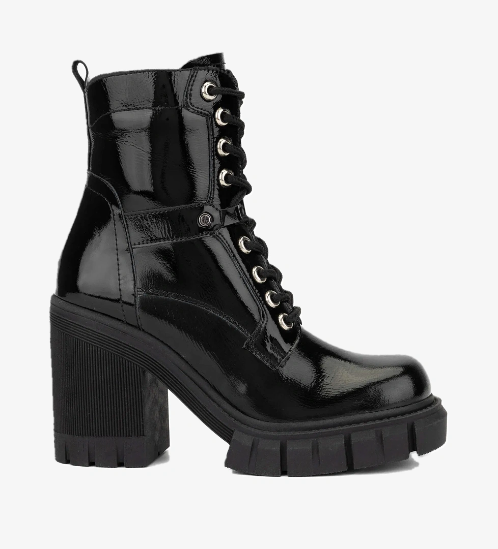 Tamer Tanca Kadın Hakiki Deri Siyah Rugan Casual Bot - Görsel 1