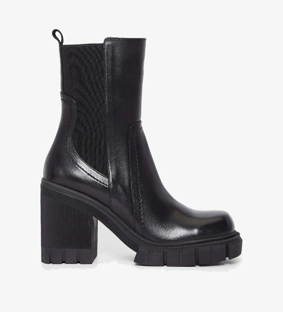 Tamer Tanca Kadın Hakiki Deri Siyah Deri Casual Bot - Görsel 1