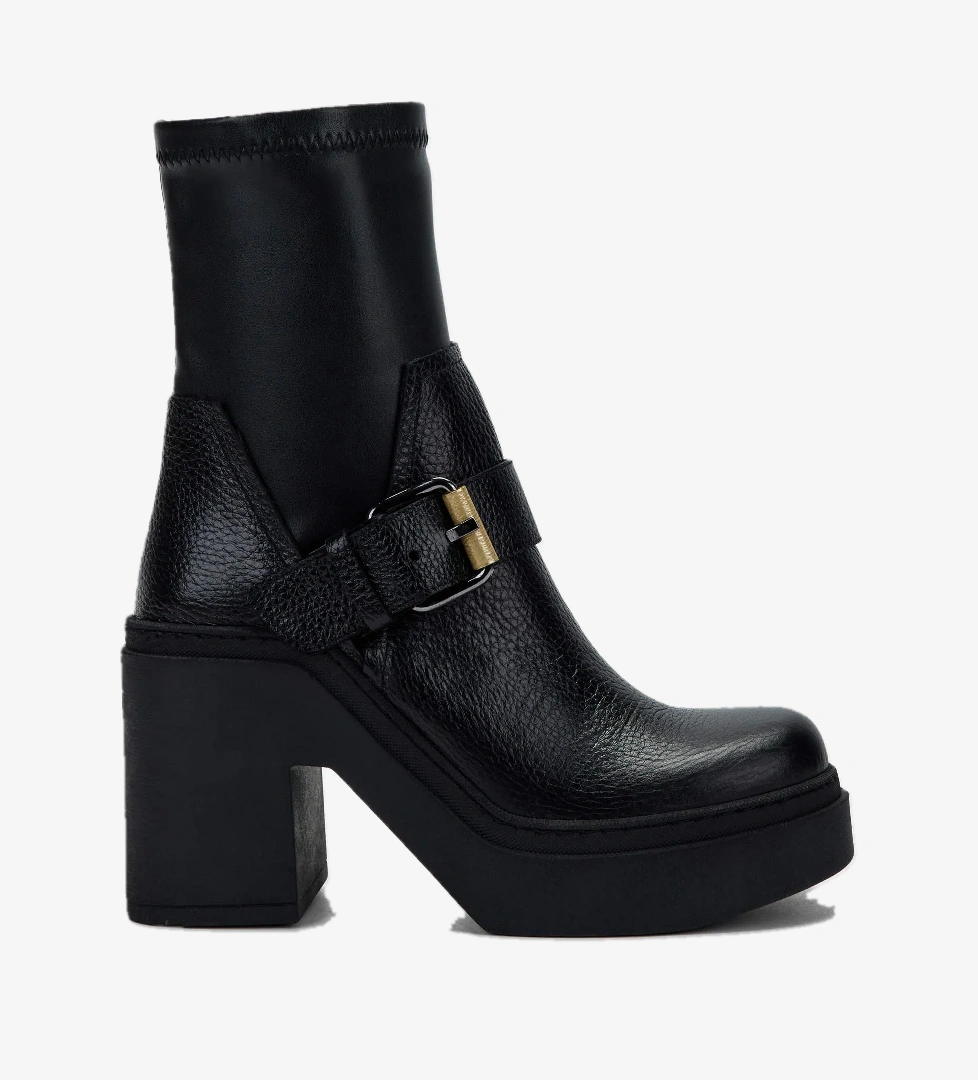 Tamer Tanca Kadın Hakiki Deri Siyah Deri Casual Bot - Görsel 1