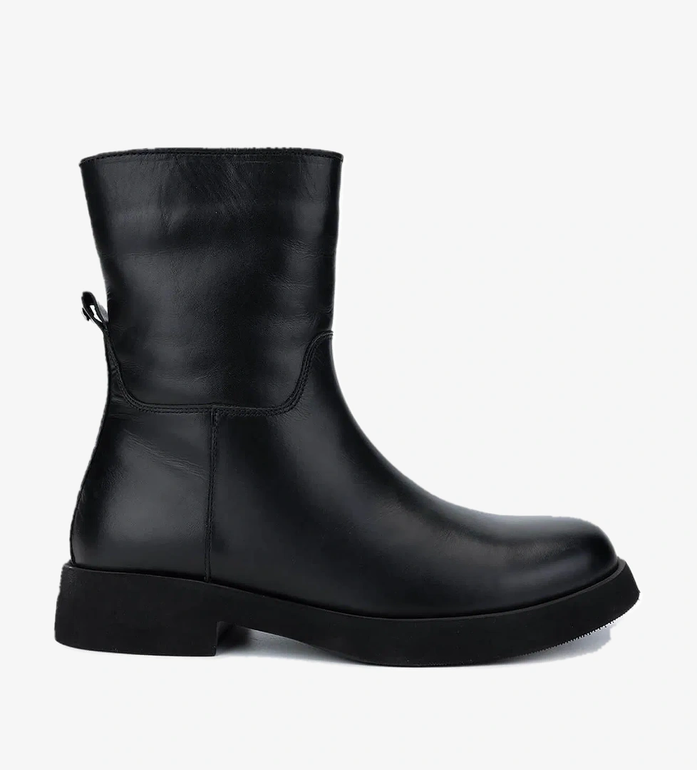 Tamer Tanca Kadın Hakiki Deri Siyah Deri Casual Bot - Görsel 1