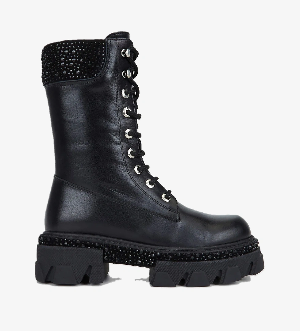 Tamer Tanca Kadın Hakiki Deri Siyah Deri Casual Bot - Görsel 1