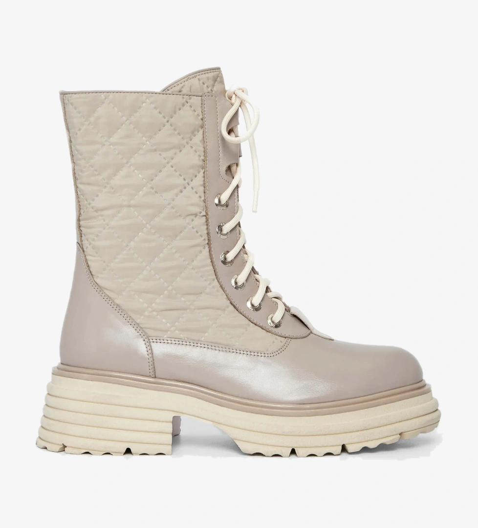 Tamer Tanca Kadın Hakiki Deri Bej Rugan Casual Bot - Görsel 1