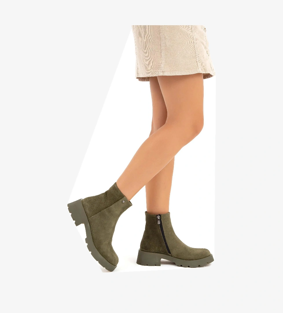 Tamer Tanca Tamer Tanca Kadın Hakiki Deri Yeşil Casual Bot | FashFed Yeşil - 1. görsel