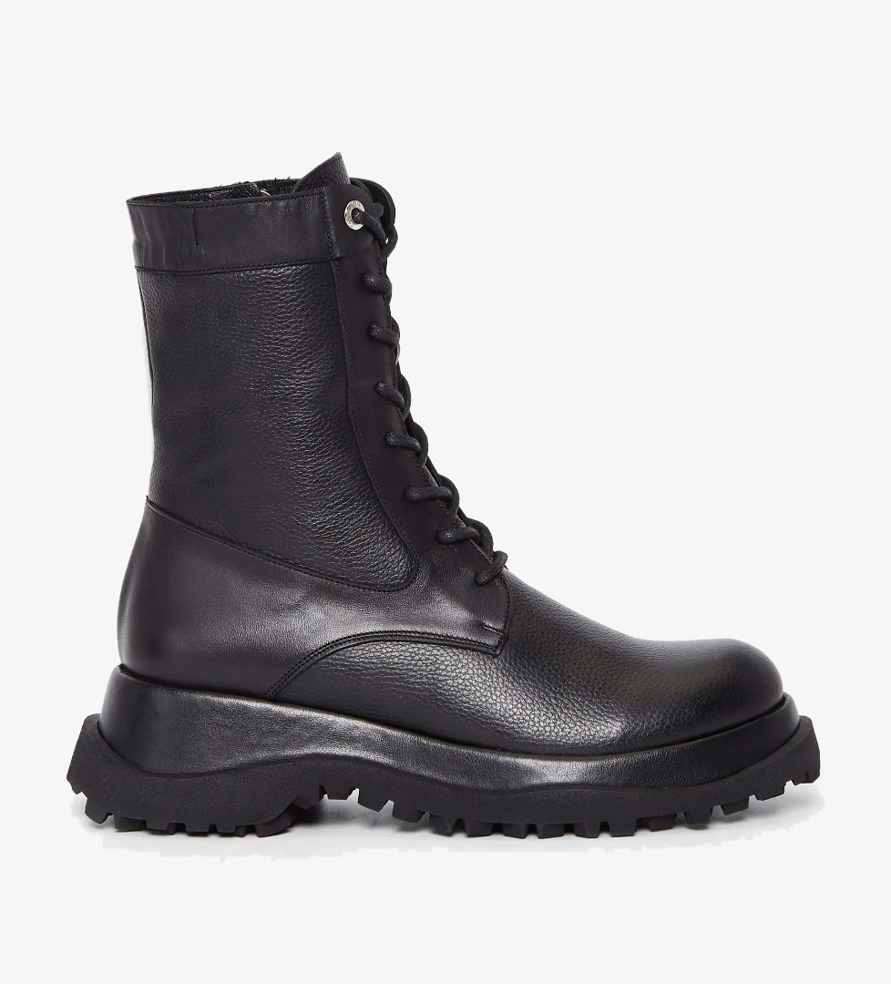 Tamer Tanca Kadın Hakiki Deri Siyah Deri Casual Bot - Görsel 1