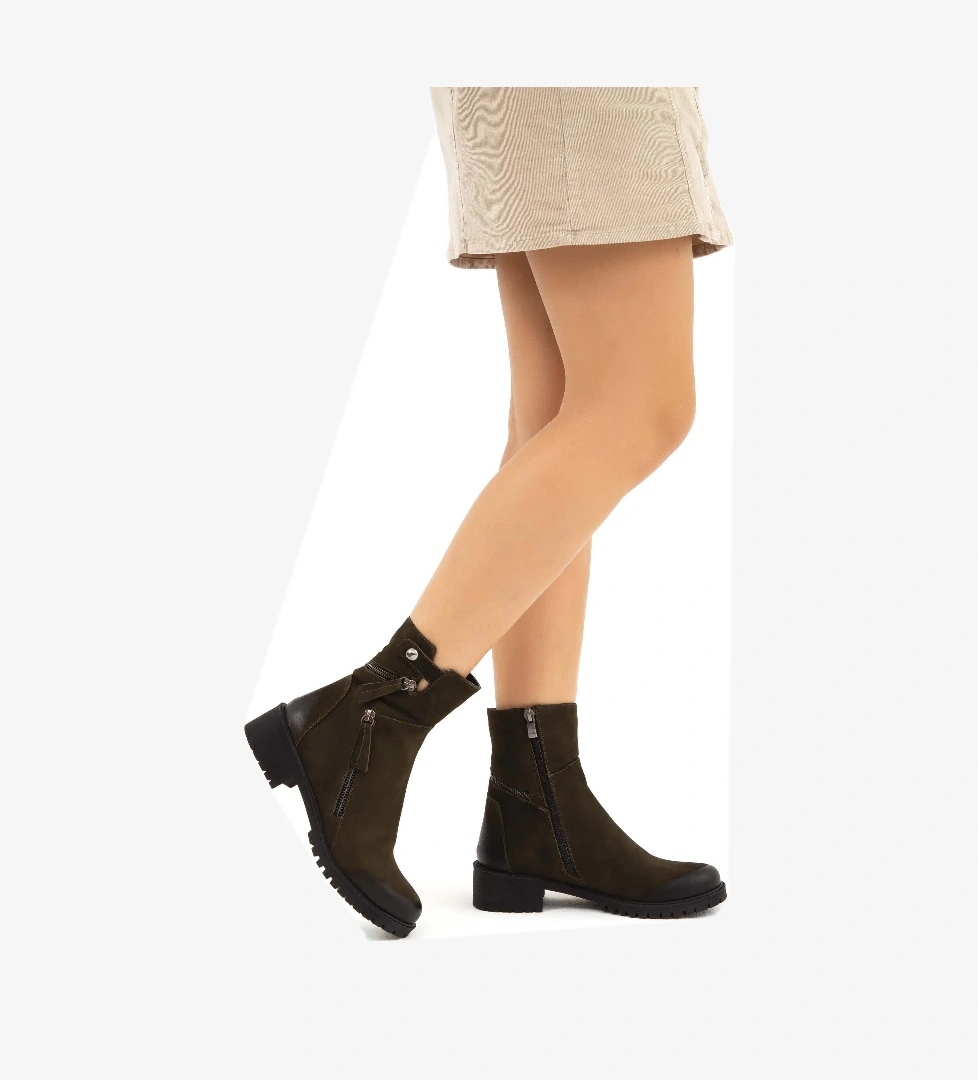 Tamer Tanca Kadın Hakiki Deri Yeşil Casual Bot - Görsel 1