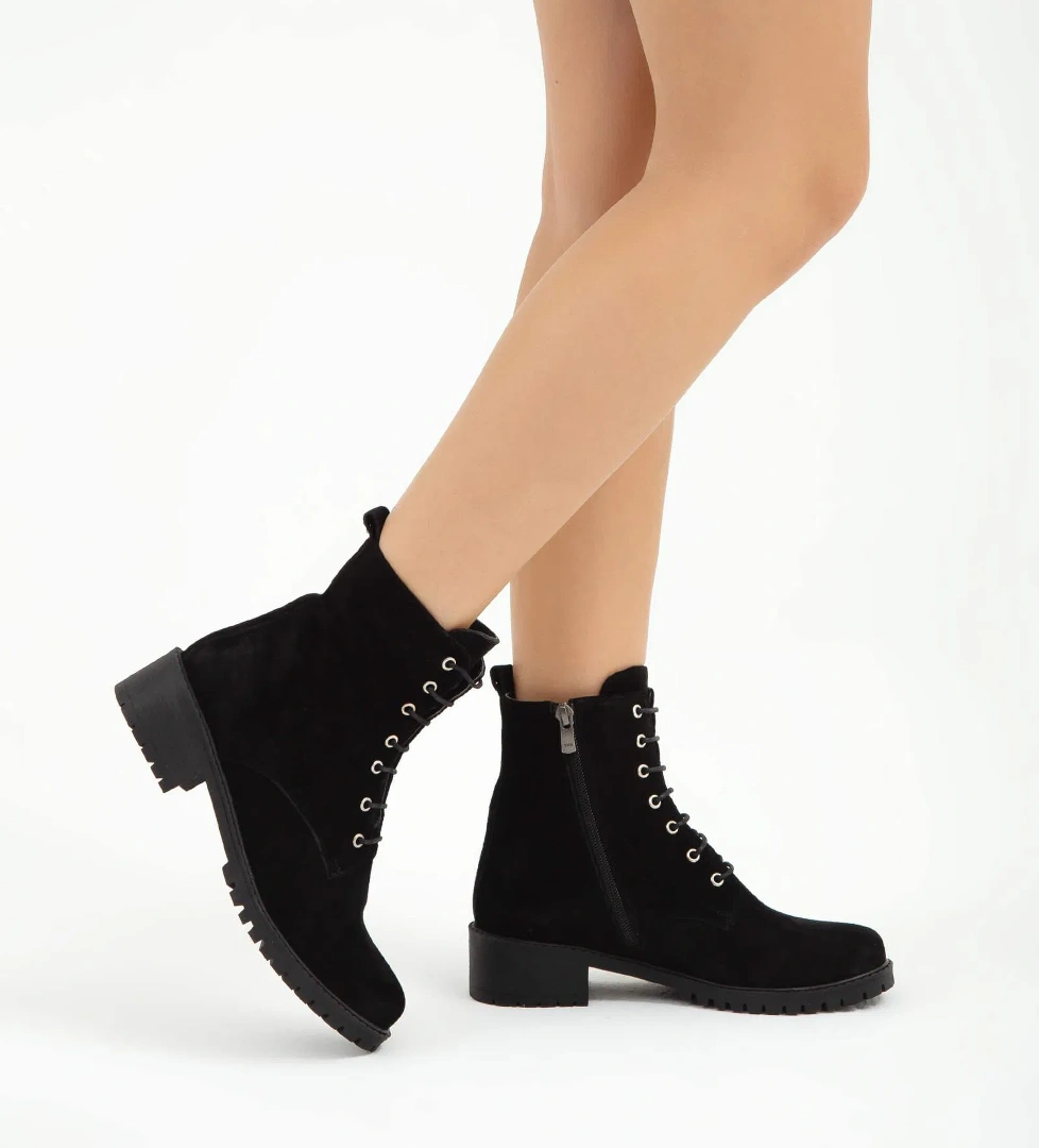 Tamer Tanca Kadın Hakiki Deri Siyah Casual Bot - Görsel 1