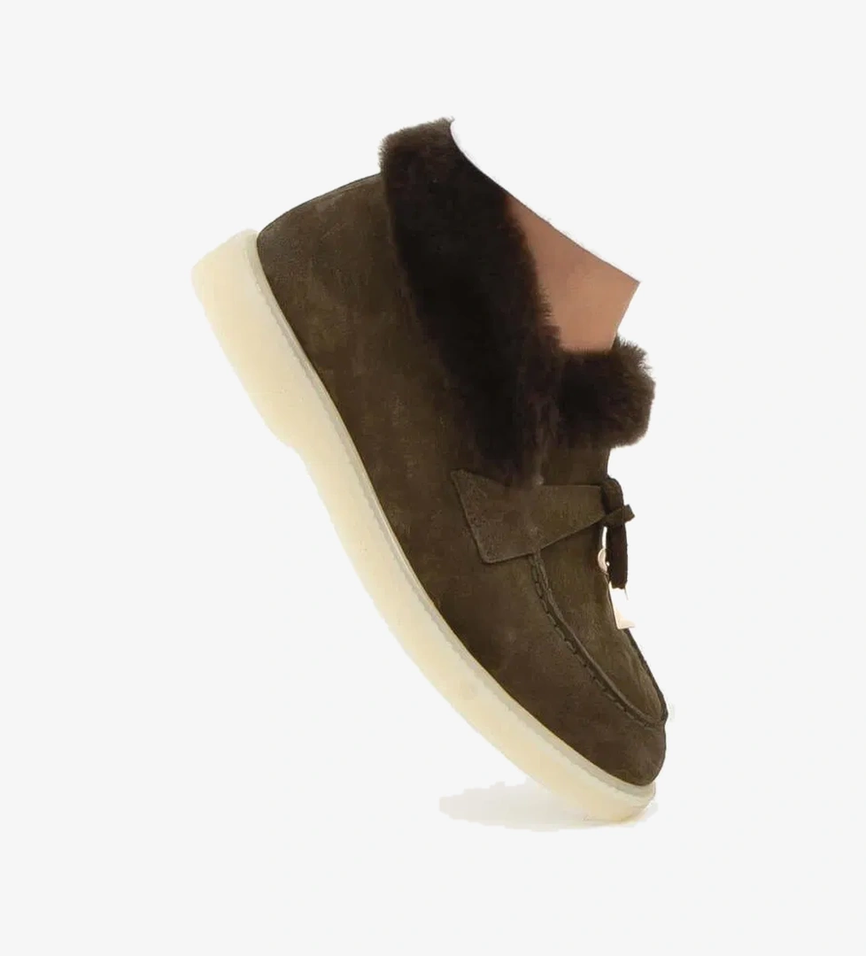 Tamer Tanca Kadın Hakiki Deri Yeşil Casual Bot - Görsel 1