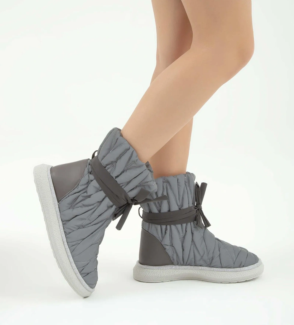 Tamer Tanca Kadın Hakiki Deri Siyah/Gri Casual Bot - Görsel 1