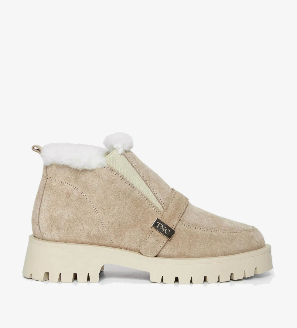 Tamer Tanca Kadın Hakiki Deri Bej Casual Bot - Görsel 1