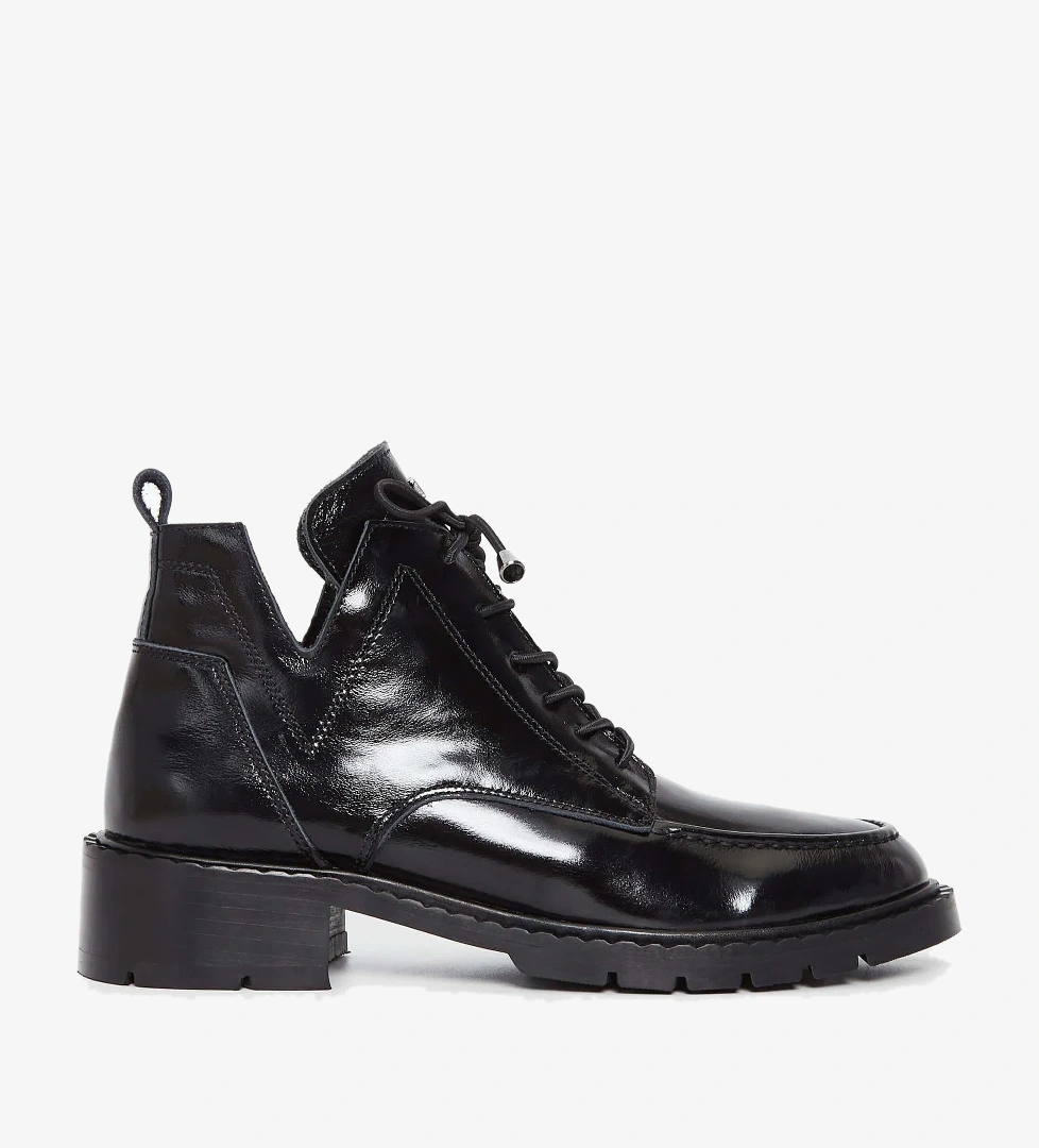 Tamer Tanca Tamer Tanca Kadın Hakiki Deri Siyah Rugan Casual Bot model görseli