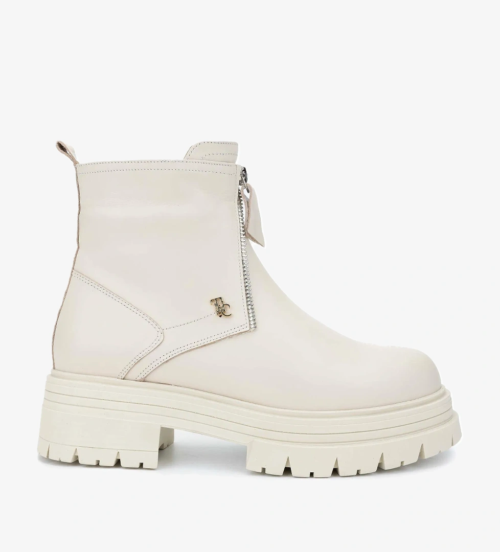 Tamer Tanca Kadın Hakiki Deri Bej Casual Bot - Görsel 1