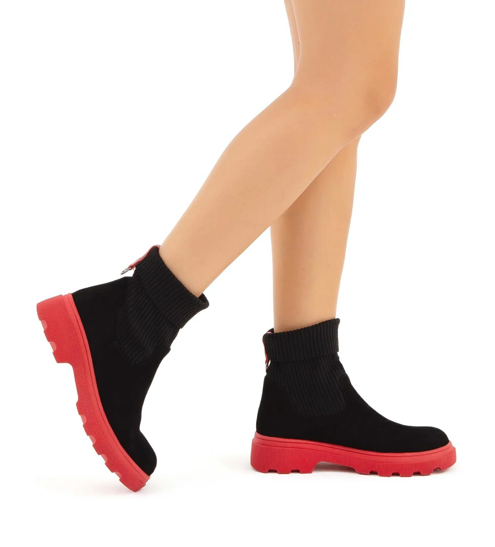 Tamer Tanca Tamer Tanca Kadın Hakiki Deri Siyah Casual Bot | FashFed Siyah - 1. görsel