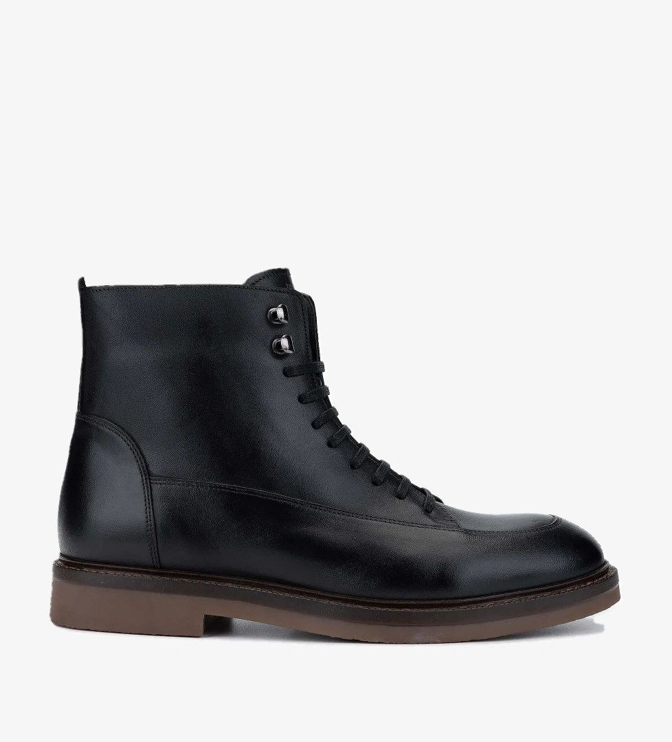 Tamer Tanca Tamer Tanca Erkek Hakiki Deri Siyah Deri Casual Bot model görseli