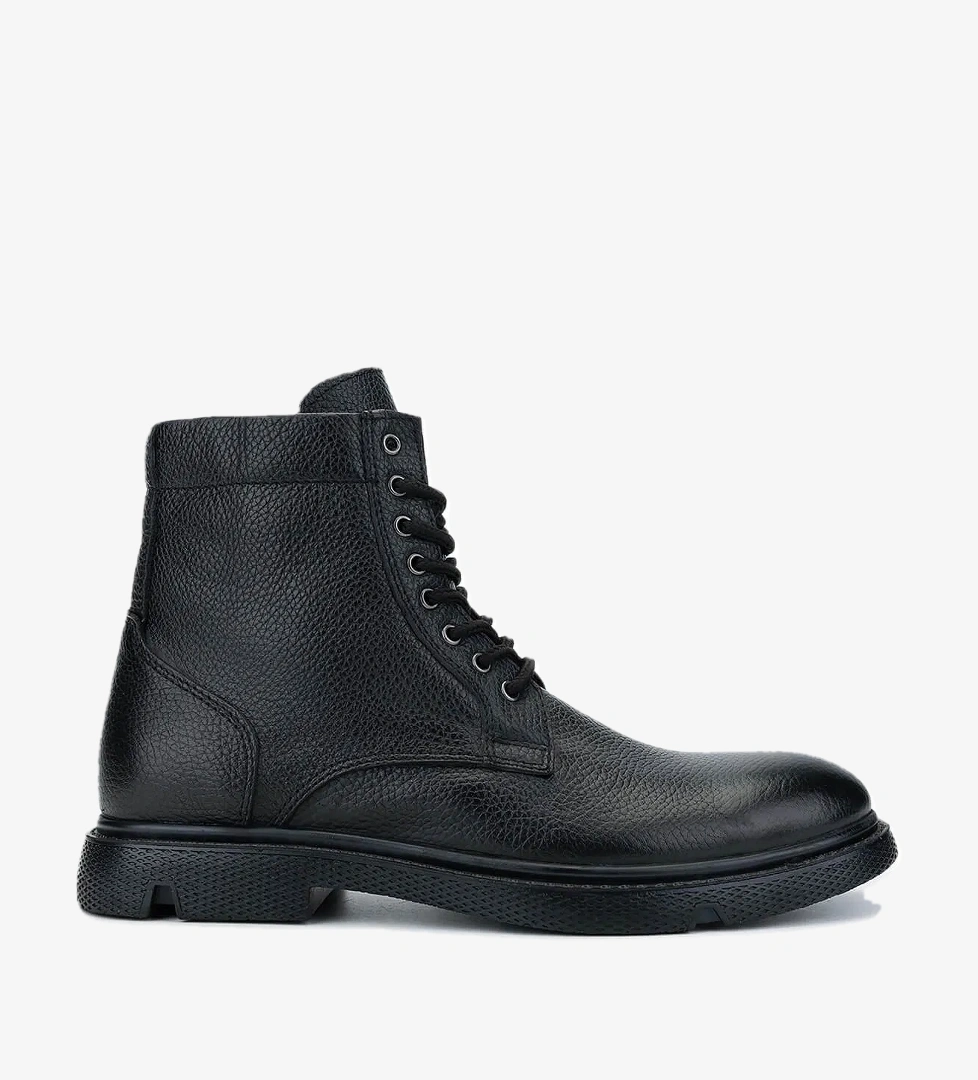 Tamer Tanca Erkek Hakiki Deri Siyah Casual Bot - Görsel 1