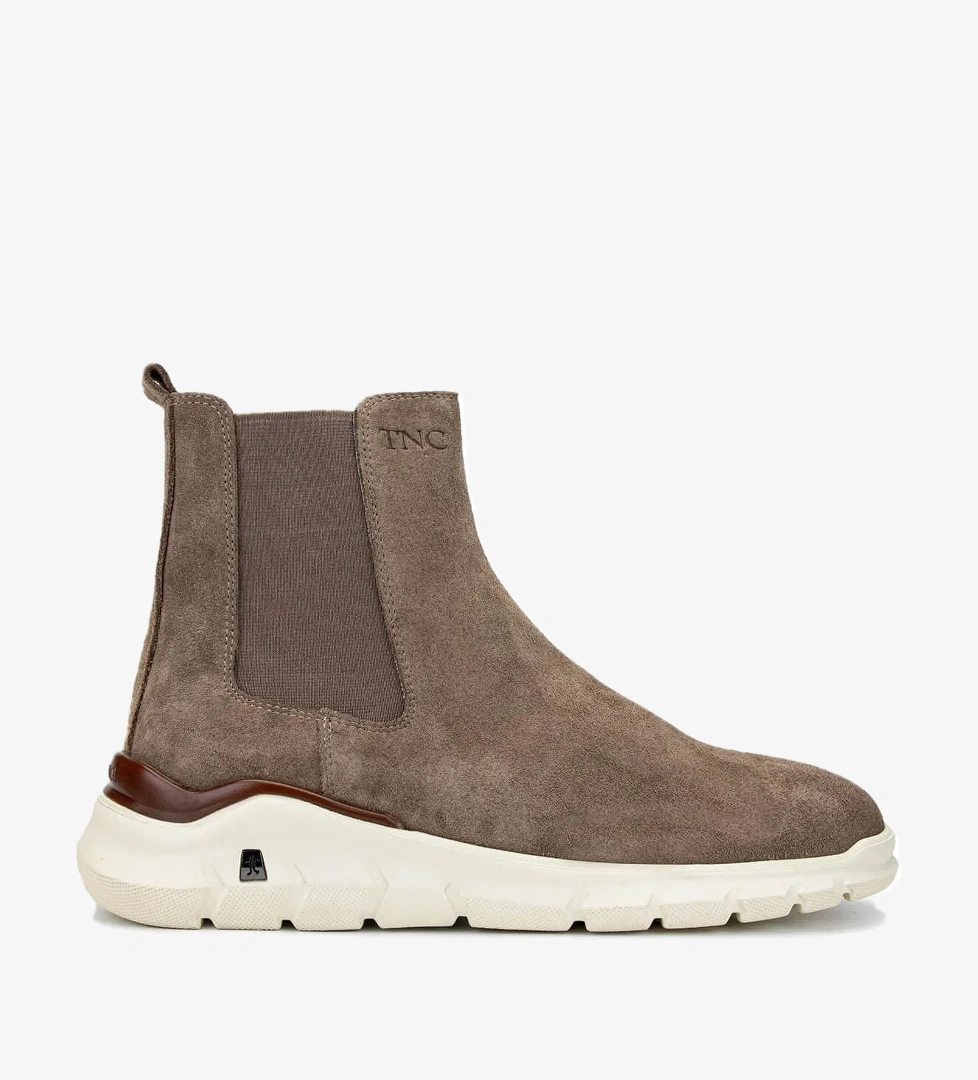 Tamer Tanca Erkek Hakiki Deri Bej Süet Casual Bot - Görsel 1