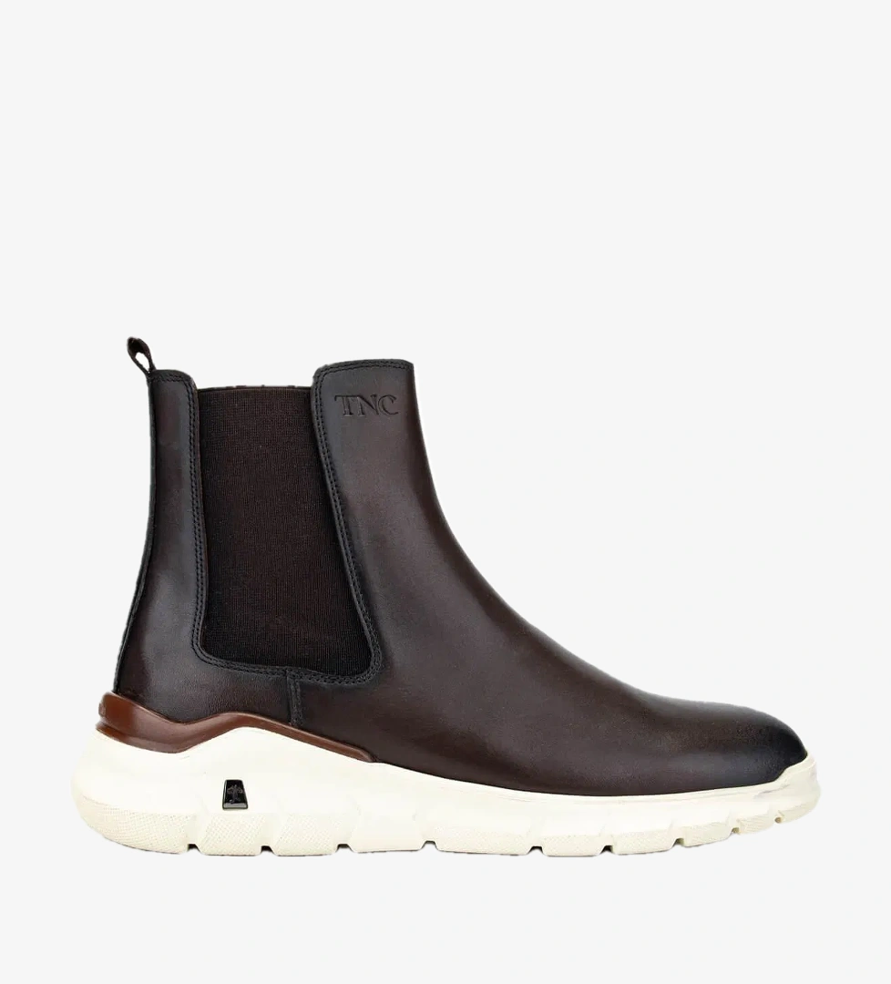 Tamer Tanca Erkek Hakiki Deri Kahverengi Casual Bot - Görsel 1