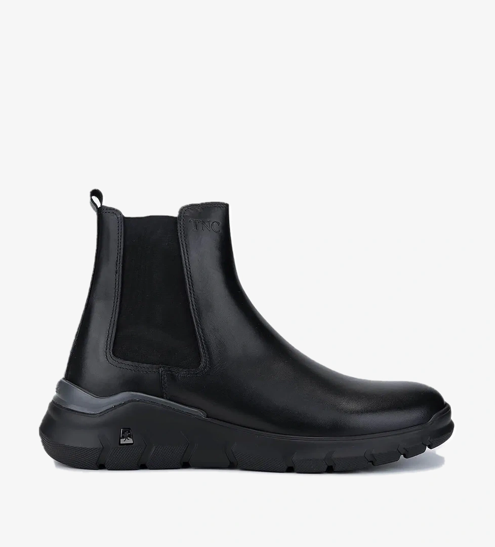 Tamer Tanca Erkek Hakiki Deri Siyah Deri Casual Bot - Görsel 1