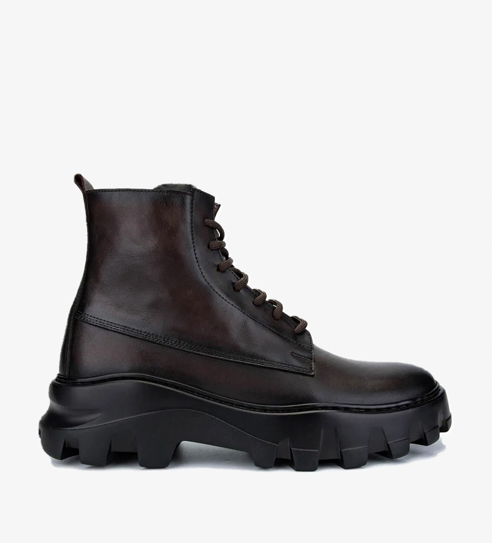 Tamer Tanca Tamer Tanca Erkek Hakiki Deri Kahverengi Casual Bot model görseli