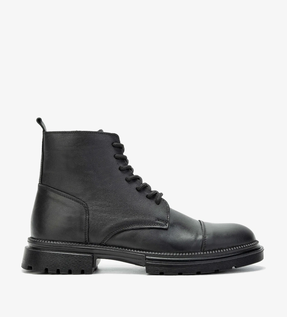 Tamer Tanca Tamer Tanca Erkek Hakiki Deri Siyah Casual Bot model görseli