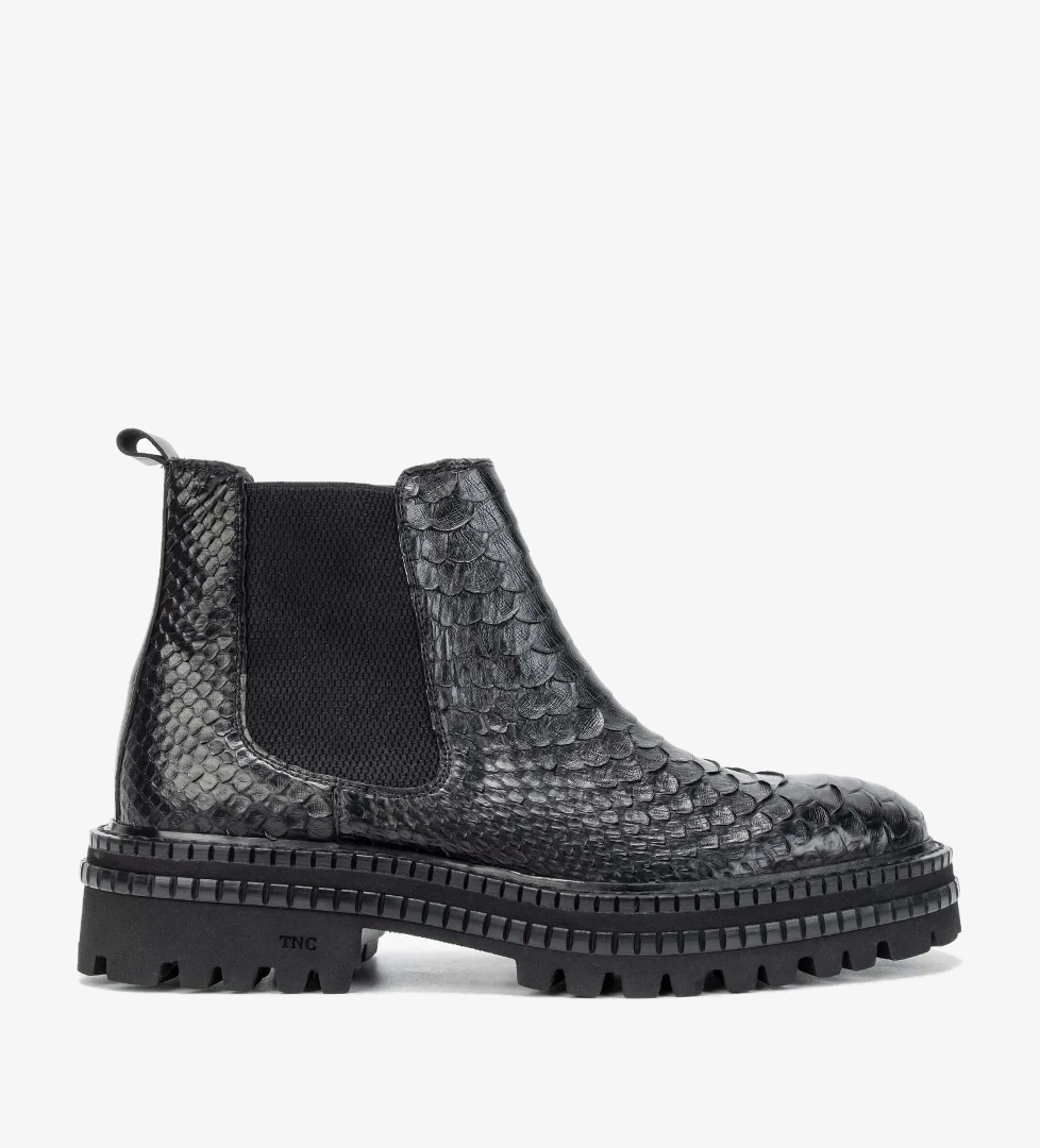 Tamer Tanca Erkek Hakiki Deri Siyah Casual Bot - Görsel 1