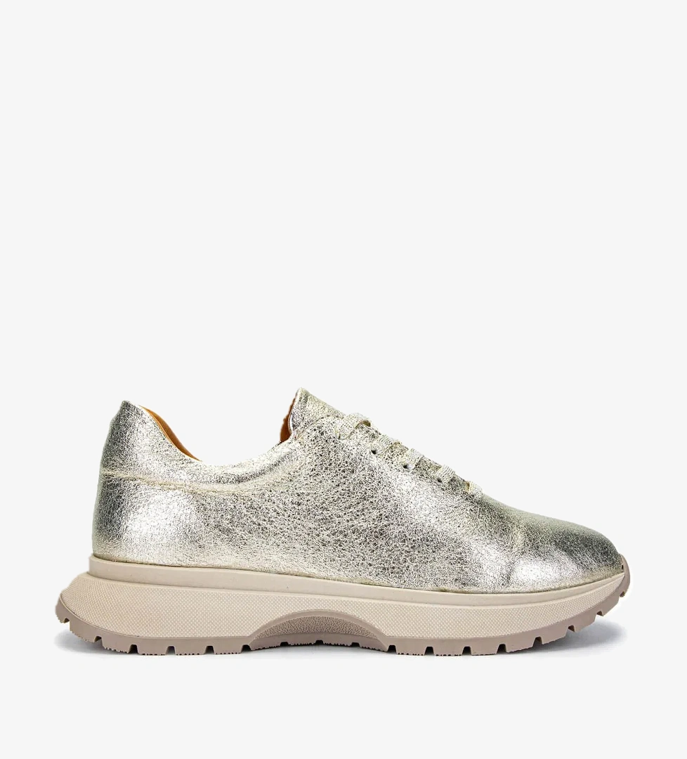 Tamer Tanca Kadın Hakiki Deri Altın Rugan Sneakers &amp; Spor Ayakkabı - Görsel 1