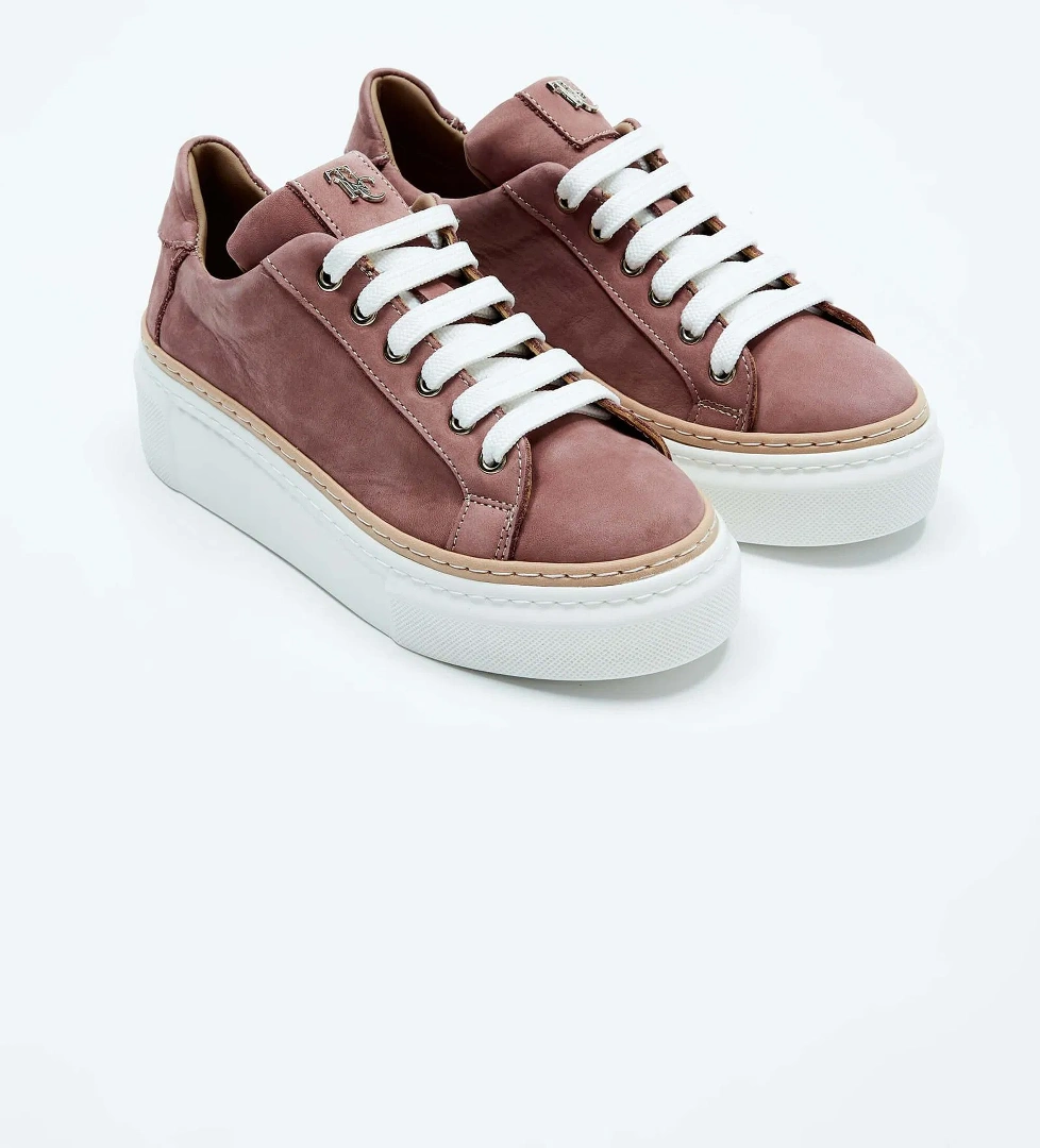 Tamer Tanca Kadın Hakiki Deri Gül Kurusu Nubuk Sneakers & Spor Ayakkabı - Görsel 1