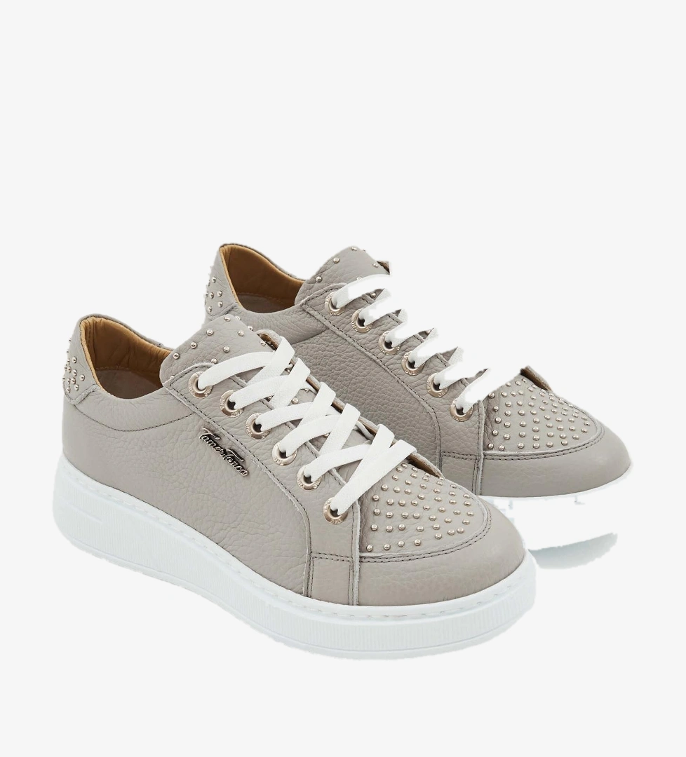 Tamer Tanca Tamer Tanca Kadın Hakiki Deri Gri Sneakers &amp; Spor Ayakkabı | FashFed Gri - 1. görsel