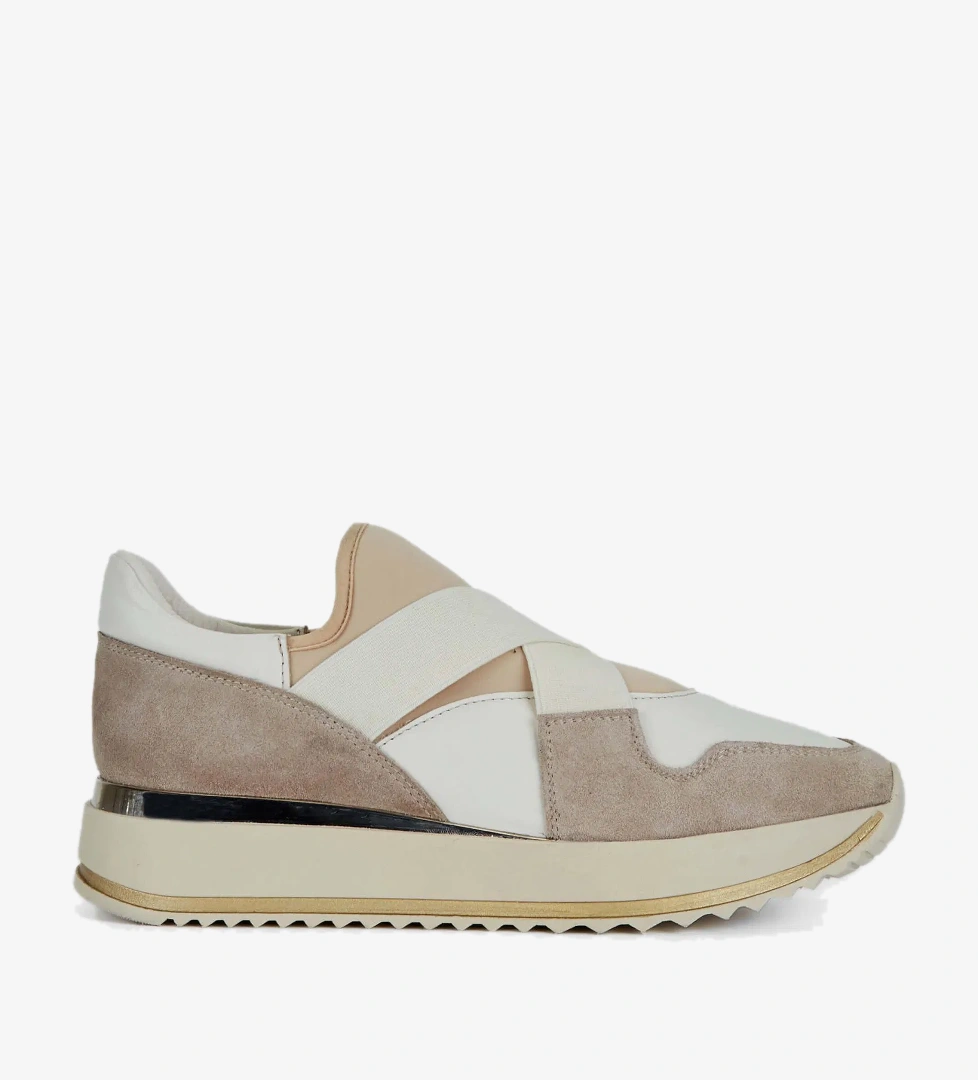 Tamer Tanca Kadın Hakiki Deri Bej Sneakers & Spor Ayakkabı - Görsel 1