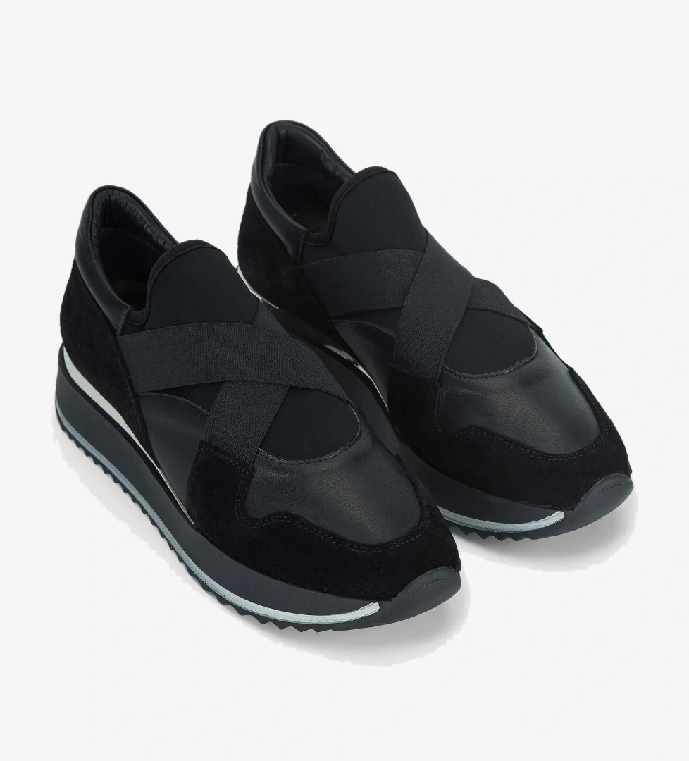 Tamer Tanca Kadın Hakiki Deri Siyah Deri Sneakers &amp; Spor Ayakkabı - Görsel 1