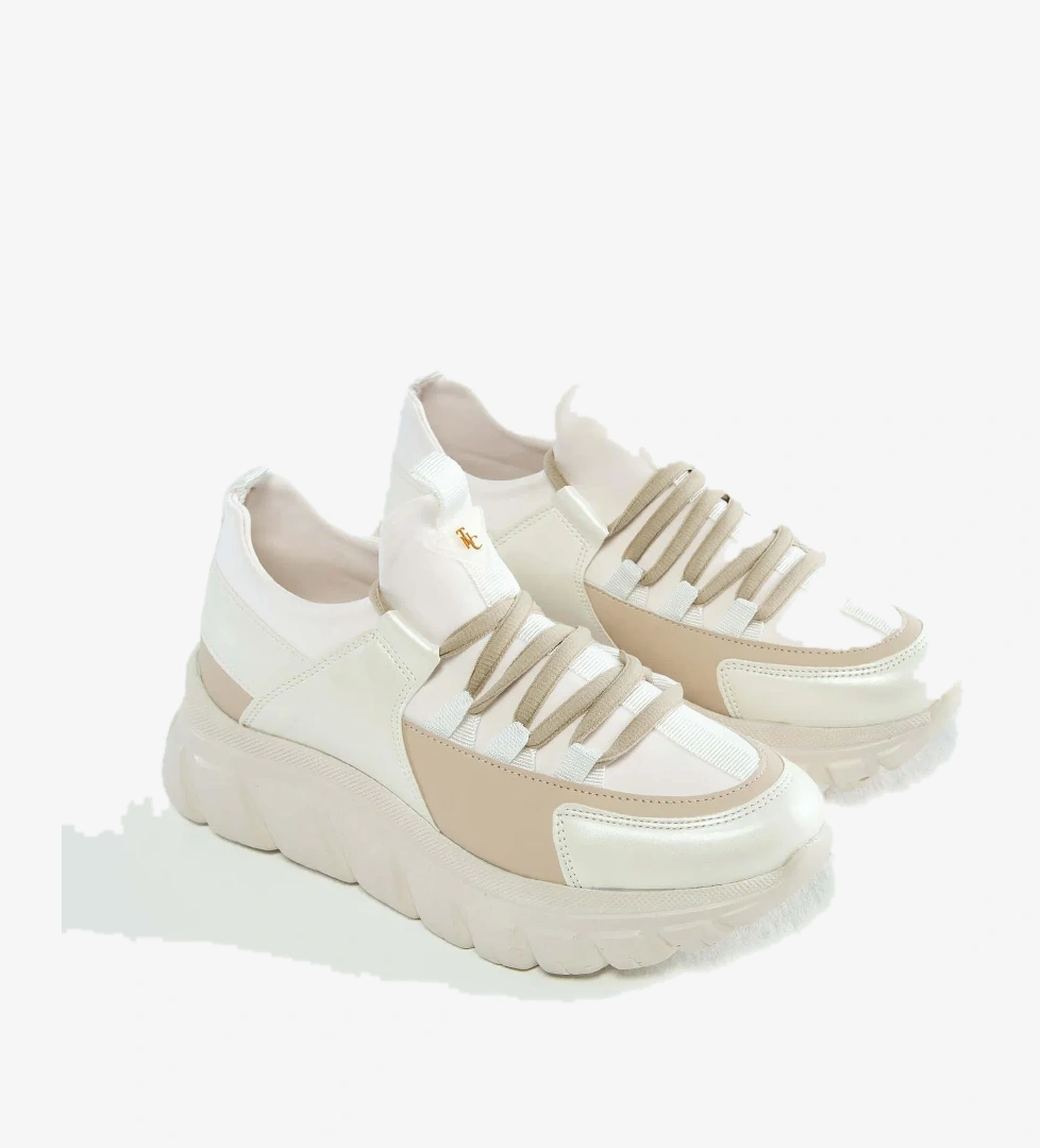 Tamer Tanca Kadın Vegan Beyaz Sneakers &amp; Spor Ayakkabı - Görsel 1