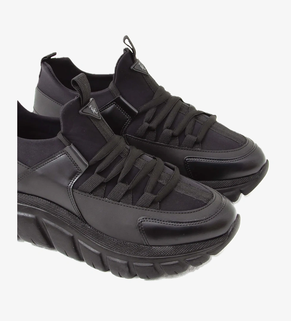 Tamer Tanca Kadın Vegan Siyah/Siyah Sneakers &amp; Spor Ayakkabı - Görsel 1