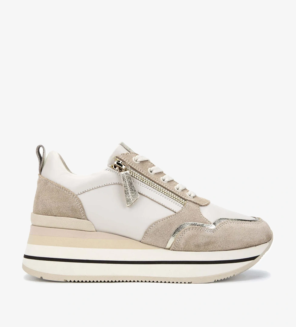 Tamer Tanca Kadın Hakiki Deri Bej Sneakers & Spor Ayakkabı - Görsel 1