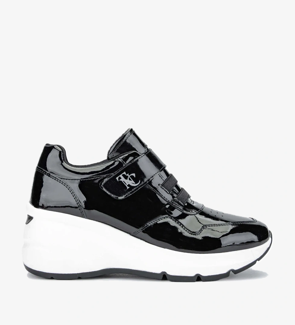 Tamer Tanca Tamer Tanca Kadın Hakiki Deri Siyah Rugan Sneakers & Spor Ayakkabı | FashFed Siyah - 1. görsel