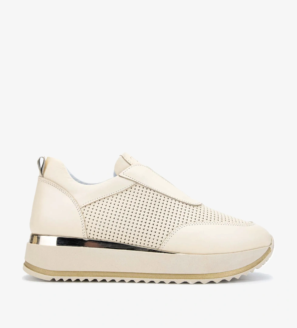 Tamer Tanca Kadın Hakiki Deri Bej Sneakers &amp; Spor Ayakkabı - Görsel 1