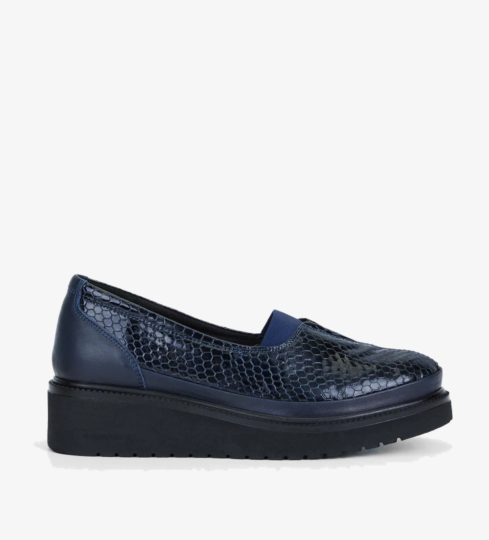 Tamer Tanca Kadın Hakiki Deri Lacivert Casual Ayakkabı - Görsel 1