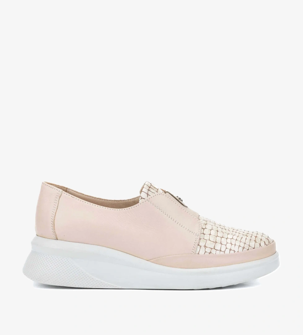 Tamer Tanca Kadın Hakiki Deri Bej Casual Ayakkabı - Görsel 1