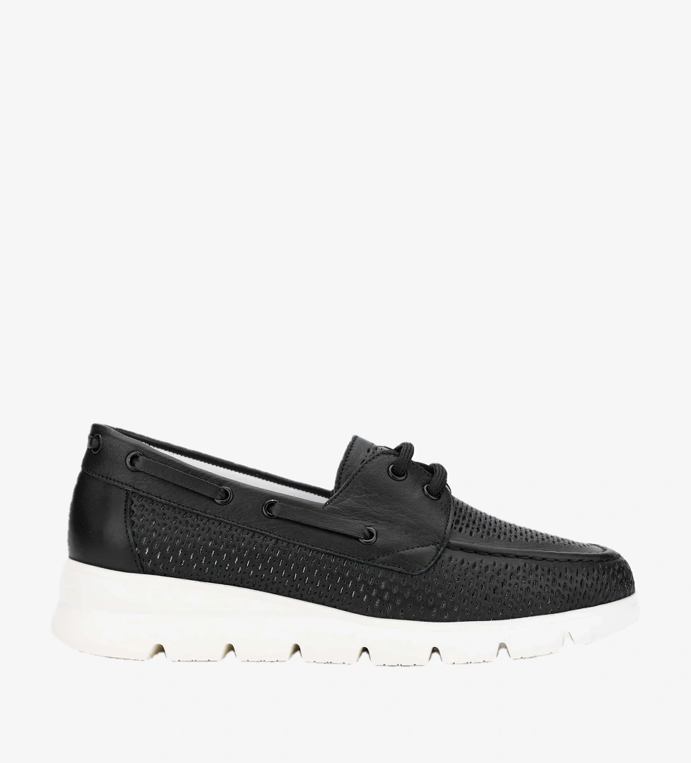 Tamer Tanca Tamer Tanca Kadın Deri Hasır Siyah Deri Casual Ayakkabı model görseli